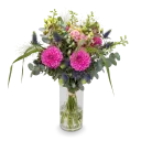 Kytice s jiřinami a eustomou